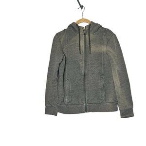 Figs Womens‎ Zip-Up Hoodie With Pockets & Drawstring Hood Greenish Gray XS